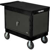 Global Industrial™ Centre de travail mobile extra-fort avec plateau plat &8 « Roulettes, noir