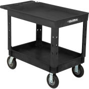 Global Industrial™ Utility Cart w / 2 étagères et roulettes 8 « , 44 « L x 25-1 / 2 » L x 32-1 / 2 « H, Noir