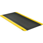 Global Industrial™ Diamond Plate Ergonomic Mat, 15/16 » d’épaisseur, 2'L x 4'L, Bordure Noire/Jaune