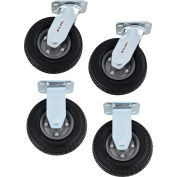 Global Industrial™ Kit de roulette pneumatique de 6 pouces pour camion en vrac en plastique 6-8BU, 2 pivotants / 2 rigides