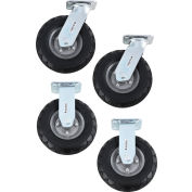 Global Industrial™ Kit de roulette pneumatique de 8 pouces pour camion en vrac en plastique 12-20BU, 2 pivotants / 2 rigides