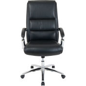 Interion® Antimicrobial Bonded Leather Modern Comfort Executive Chair, Black