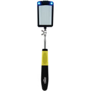 Outils généraux Miroir d’inspection en verre LED éclairé télescopique, 2 « x 3 », noir / jaune