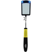 Outils généraux Miroir d’inspection en verre LED éclairé télescopique, 2 « x 3 », noir / jaune