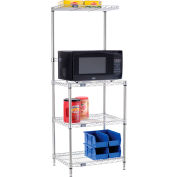 Nexel® Poly-Z-Brite®, étagères à micro-ondes à 4 niveaux, 24"L x 18"P x 63"H
