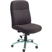 Interion® grande et grande chaise avec le dos haut, tissu, noir