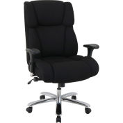 Interion® 24 Hour Big & Tall Chair With High Back & Adjustable Arms, Fabric, Black