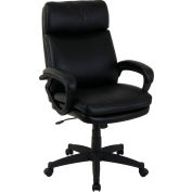 Interion® Antimicrobial Executive Chair With High Back & Fixed Arms, Bonded Leather, Black