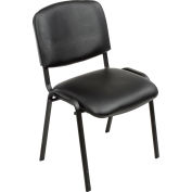 Interion® Stacking Guest Chair (Assembled) - Vinyl - Black - Pkg Qty 4