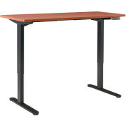 Interion® Electric Height Adjustable Standing Desk, 48"W x 24"D, Cherry W/ Black Base