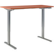Interion® Electric Standing Desk - 48"W X 24"D - Cherry w/ Gray Base