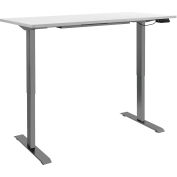 Interion® Electric Standing Desk - 60"W x 30"D - White w/ Gray Base