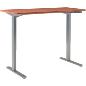 Interion® Electric Standing Desk - 72"W X 24"D - Cherry w/ Gray Base