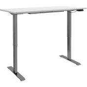 Interion® Electric Standing Desk - 72"W x 30"D - White w/ Gray Base
