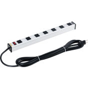 Global Industrial™ Surge Protected Power Strip, 7 Outlets, 15A, 450 Joules, 15' Cord
