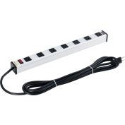 Global Industrial Surge Protected Power Strip, 7 Outlets, 15A, 450 Joules, 15' Cord