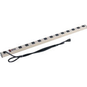 Global Industrial Surge Protected Power Strip, 12 Outlets, 15A, 1500 Joules, 6' Cord