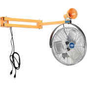 Global Industrial™ Double Arm Dock Light w/ 18" 3-Speed Fan, 40" Reach, Par38 Bulb Compatible
