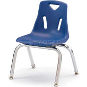 Jonti-Craft® Berries® Plastic Chair with Chrome-Plated Legs - 12" Ht - Set of 6 - Blue