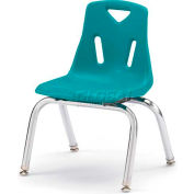 Chaise en plastique Jonti-Craft® Berries® avec pieds chromés - 12" Ht - Teal