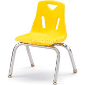 Jonti-Craft® Berries® Plastic Chair with Chrome-Plated Legs - 12" Ht - Set of 6 - Yellow