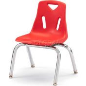 Jonti-Craft® Berries® Plastic Chair with Chrome-Plated Legs - 14" Ht - Set of 6 - Red