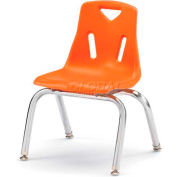 Jonti-Craft® Berries® Plastic Chair with Chrome-Plated Legs - 14" Ht - Orange