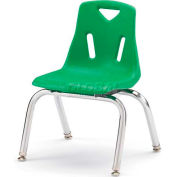 Jonti-Craft® Berries® Plastic Chair with Chrome-Plated Legs - 16" Ht - Green