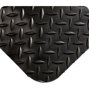 Wearwell® Diamond-Plate SpongeCote Mat WOW Finish 15/16" Thick 3' x 5' Black
