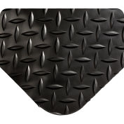 Wearwell® Diamond-Plate SpongeCote Mat WOW Finish 9/16" Thick 3' x 75' Black