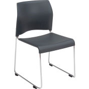 National Public Seating Cafetorium Plastic Stack Chair - Charbon - Série 8800, qté par paquet : 4