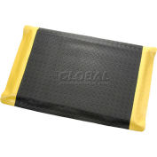 Diamond Plate Ergonomic Mat 15/16" Thick 36"W Full 75Ft Roll Black/Yellow Border