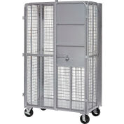 Global Industrial™ Fold-Up Security Truck, 27"W x 44-1/3"L x 76"H, 2000 Lb Capacity, Gray