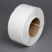 Global Industrial™ Machine Grade Strapping, 1/2"W x 9000'L x 0.022" Thick, 8 x 8" Core, White