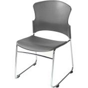 Chaise empilable multi-usage OFM, dos et siège en plastique, grise, qté par paquet : 4