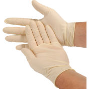 Industrial Grade Disposable Latex Gloves, Powder-Free, X-Large, Natural, 4 Mil, 100/Box