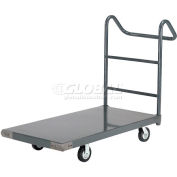 Global Industrial Steel Deck Truck 48x24 1400 Lb. Cap. 5" Rubber Casters - Ergo Handle