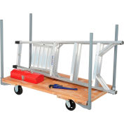 Global Industrial Stake Handle Hardwood Deck Truck 48x24 1400 Lb. Cap. 5" Rubber Casters