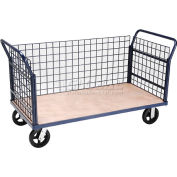 Global Industrial™ Euro Truck With 3 Wire Sides & Wood Deck 60 x 30 2400 Lb. Capacity