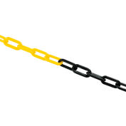 Global Industrial™ Plastic Chain Barrier, 1-1/2"x50'L, Jaune/Noir