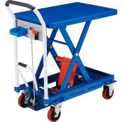 Global Industrial Mobile Scissor Lift Table with Hook-on Bin - 660 Lb. Cap. - 29 x 19 Platform
