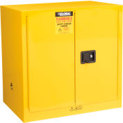 Global Industrial™ Inflammable Cabinet, Manuel Close Double Door, 24 Gallon, 43"Wx12"Dx44"H