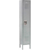 Global Industrial Infinity® Single Tier 1 Door Locker, 12"Wx18"Dx60"H, Gray, Unassembled