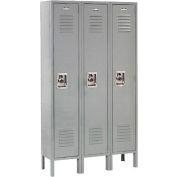 Global Industrial™ Infinity® 1-Tier 3 Door Locker, 36 » L x 18"P x 78"H, gris, assemblé