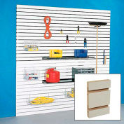 48 "x 96" Slatwall - HPL d’amande, avec l’aluminium des caches du panneau, qté par paquet : 4