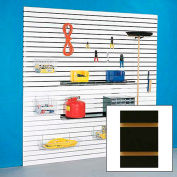 Panneau rainuré, 48 po x 96 po, HPL noir, avec pièces en aluminium, qté par paquet : 4