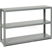 Global Industrial™ 3 Shelf, Unité d’étagères en acier extra robuste, 72 « L x 24 » P x 39 » H, Gris