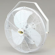 Ventilateur de 18 po J&D avec support pour installation au mur ou au plafond, 1/5 HP, 1550 pi³/min, blanc