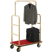 Global Industrial™ Bellman Cart With Straight Uprights, 6 » Casters, Gold Stainless Steel