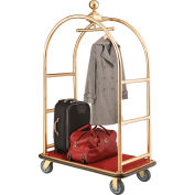 Global Industrial™ Bellman Cart With Curved Uprights, 6 » Casters, Gold Stainless Steel